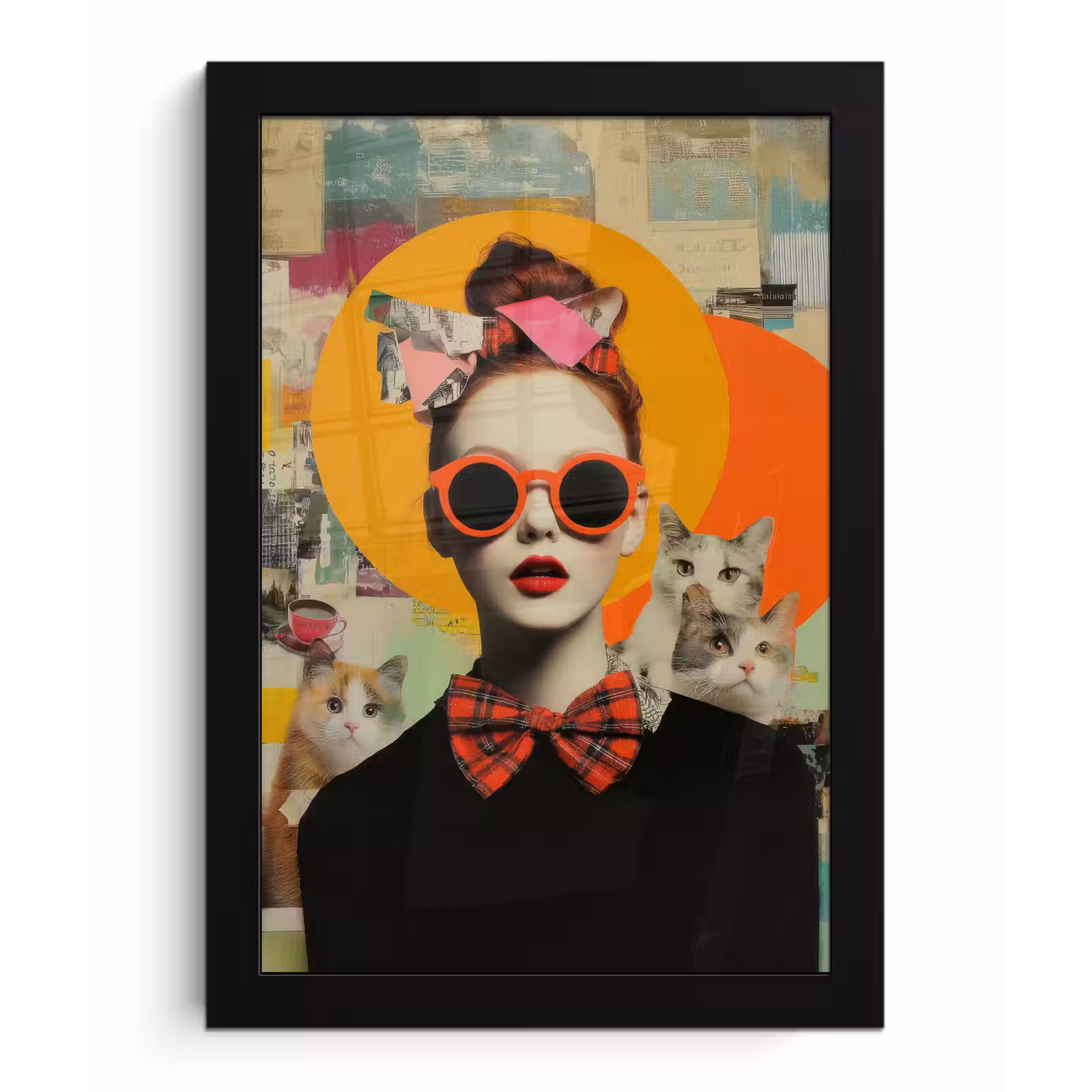 Bilder mit Rahmen - Frau - Brille - Fliege - Retro — 1