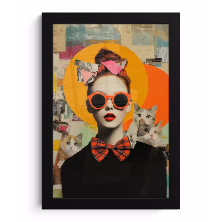 Bilder mit Rahmen - Frau - Brille - Fliege - Retro — 1