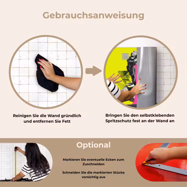 Spritzschutz Küche - Büste - Farbe - Gelb — 2