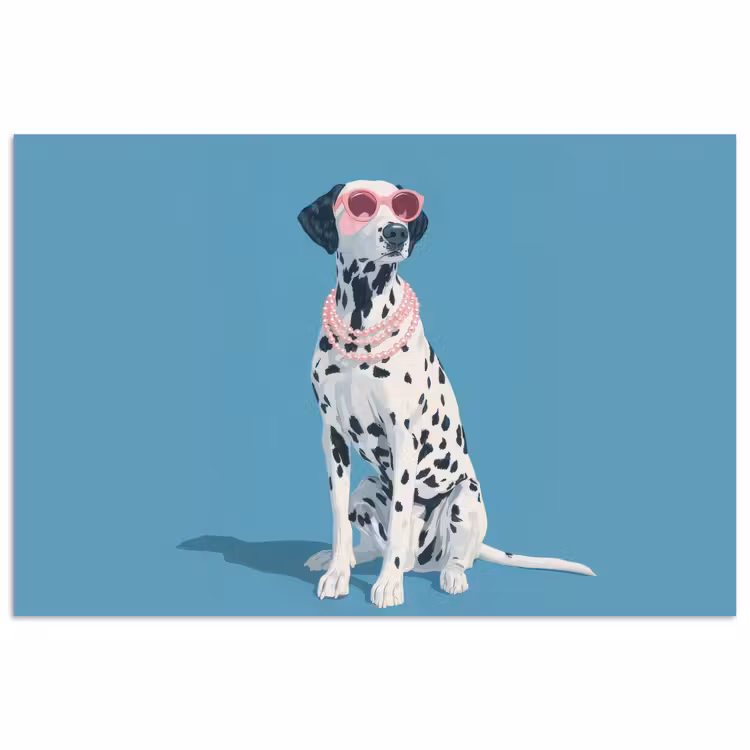 Poster - Dalmatiner - Sonnenbrille - Blau — 1