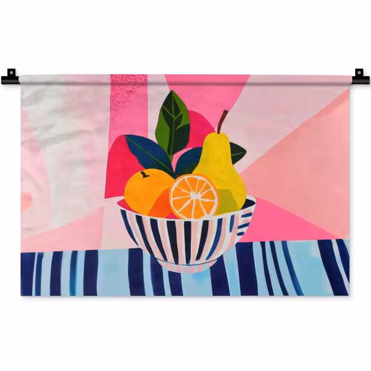 Wandteppich - Obst - Abstrakter Hintergrund - Rosa — 1