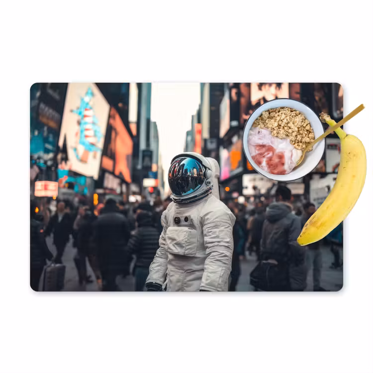Tischset - 6 Stück - Stadt - Menschen - Astronaut - Weiß — 1
