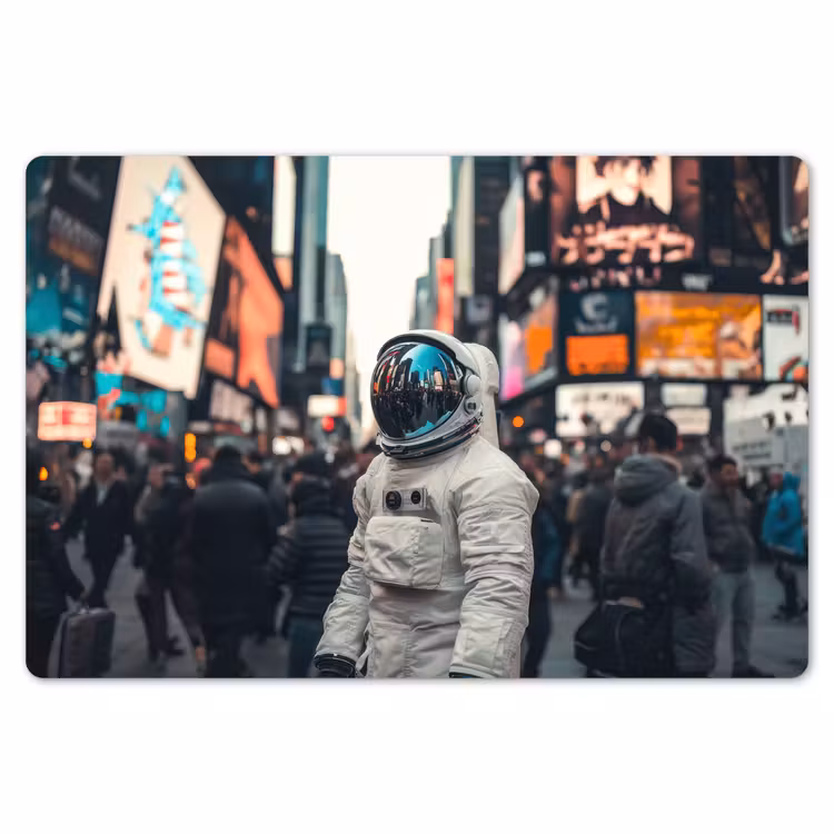 Tischset - 6 Stück - Stadt - Menschen - Astronaut - Weiß — 6