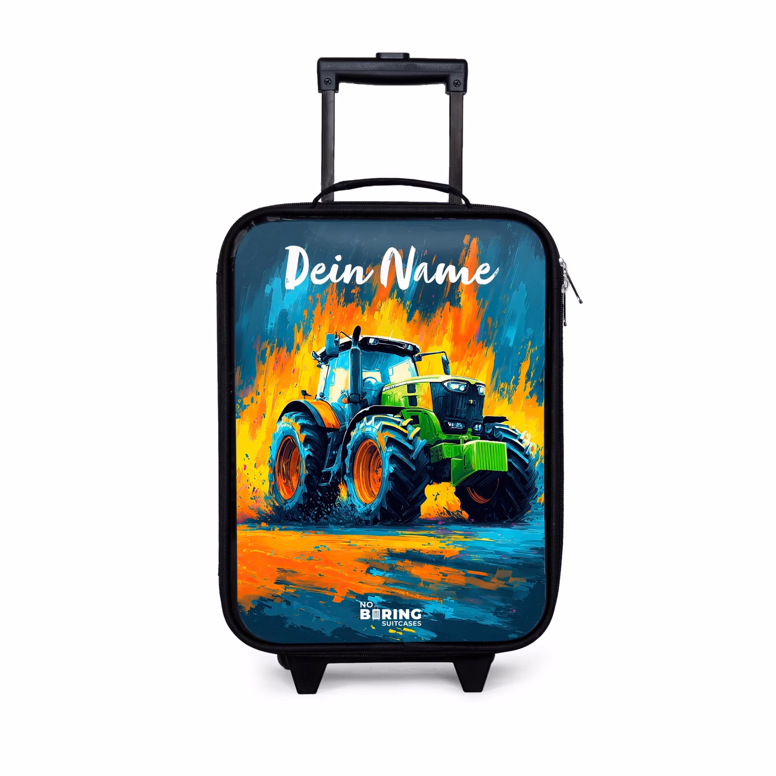 Kinderkoffer mit Name - Abstrakt - Traktor - Grün — 1