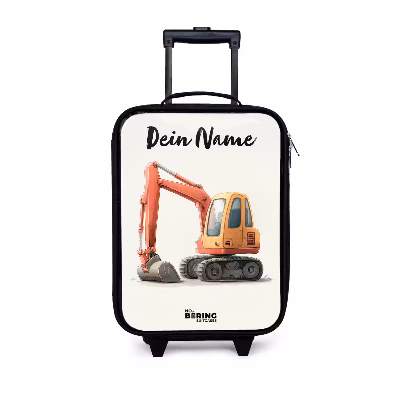 Kinderkoffer mit Name - Bagger - Signiert - Orange — 1