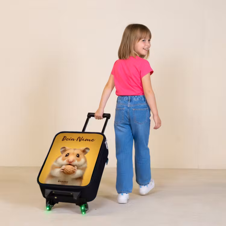 Kinderkoffer mit Name - Hamster - Walnuss - Tier — 3