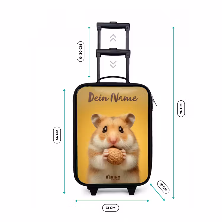 Kinderkoffer mit Name - Hamster - Walnuss - Tier — 7