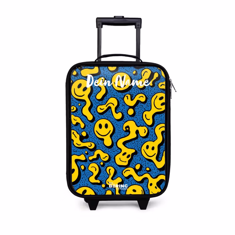 Kinderkoffer mit Name - Smiley - Gelb - Blau — 1
