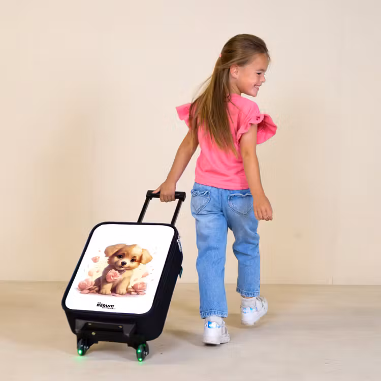 Kinderkoffer - Hündchen mit rosa Blumen — 2