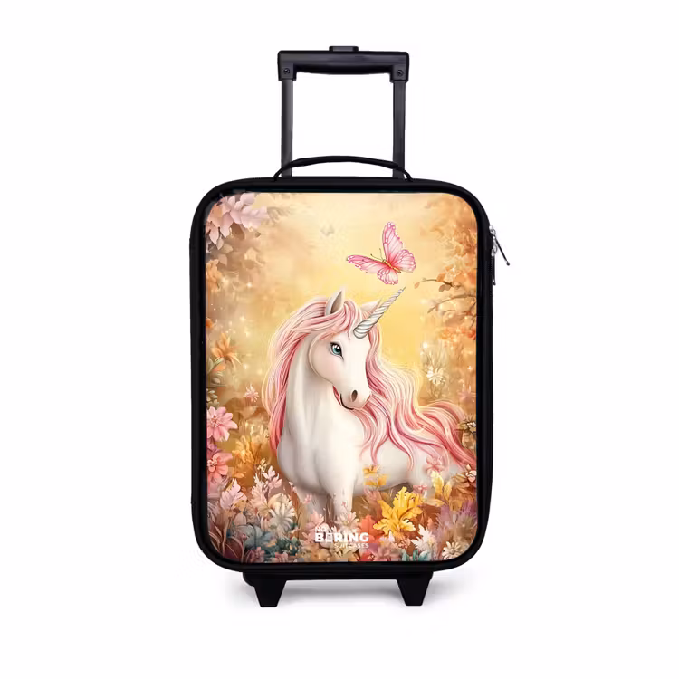 Kinderkoffer - Einhorn - Schmetterling - Rosa - Mähne — 1