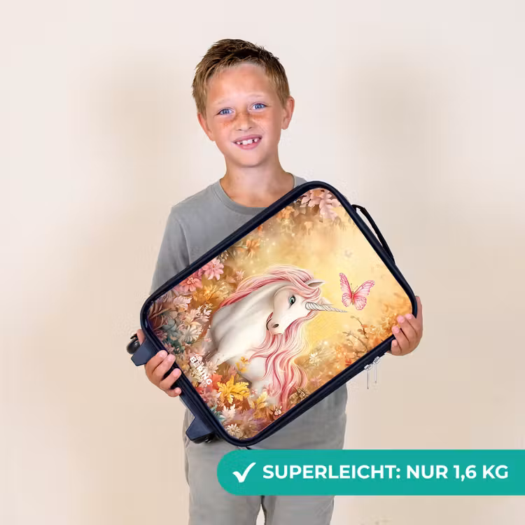 Kinderkoffer - Einhorn - Schmetterling - Rosa - Mähne — 6