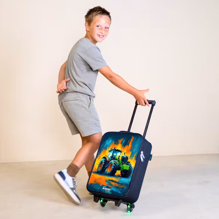 Kinderkoffer - Traktor - Grün - Abstrakt - Pinselstriche — 2