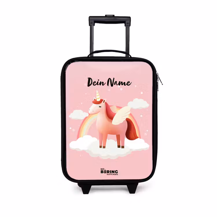 Kinderkoffer - Einhorn - Flügel - Rosa - Regenbogen — 1