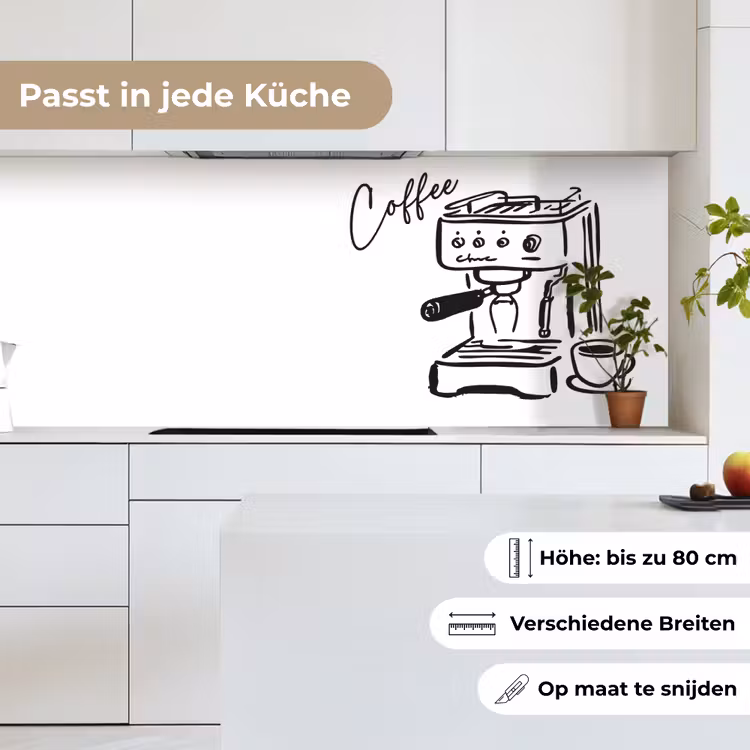 Küchenrückwand - Espressomaschine - Schwarz - Weiß — 7