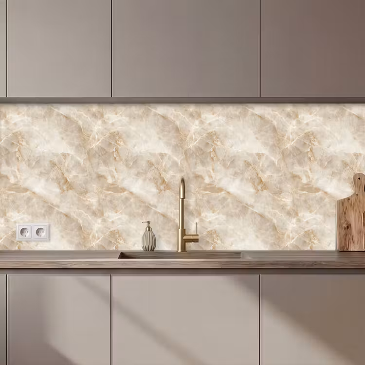 Küchenrückwand - Hellbeige - Onyx - Dezent — 1