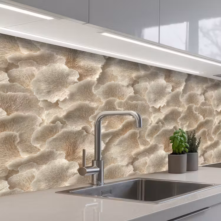 Küchenrückwand - Fächertexturen - Beige - Fasertextur — 2