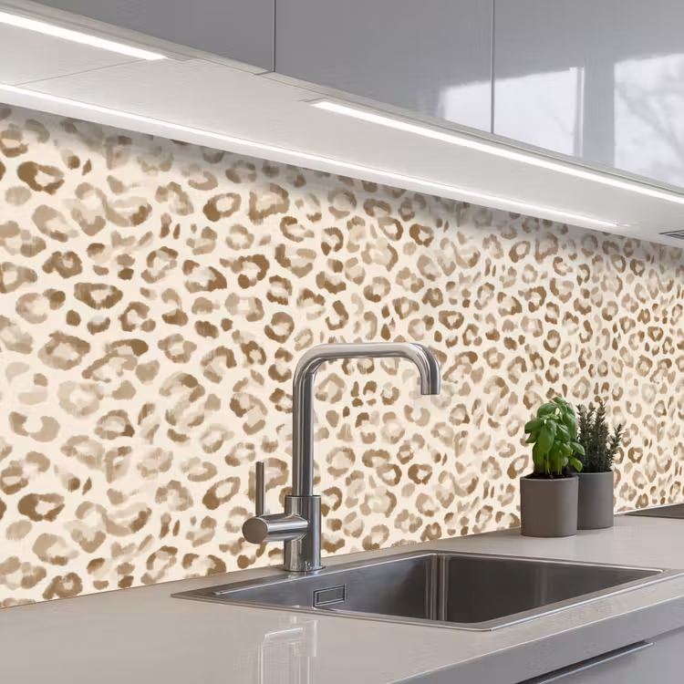 Küchenrückwand - Leopard - Klassisch - Beige — 2