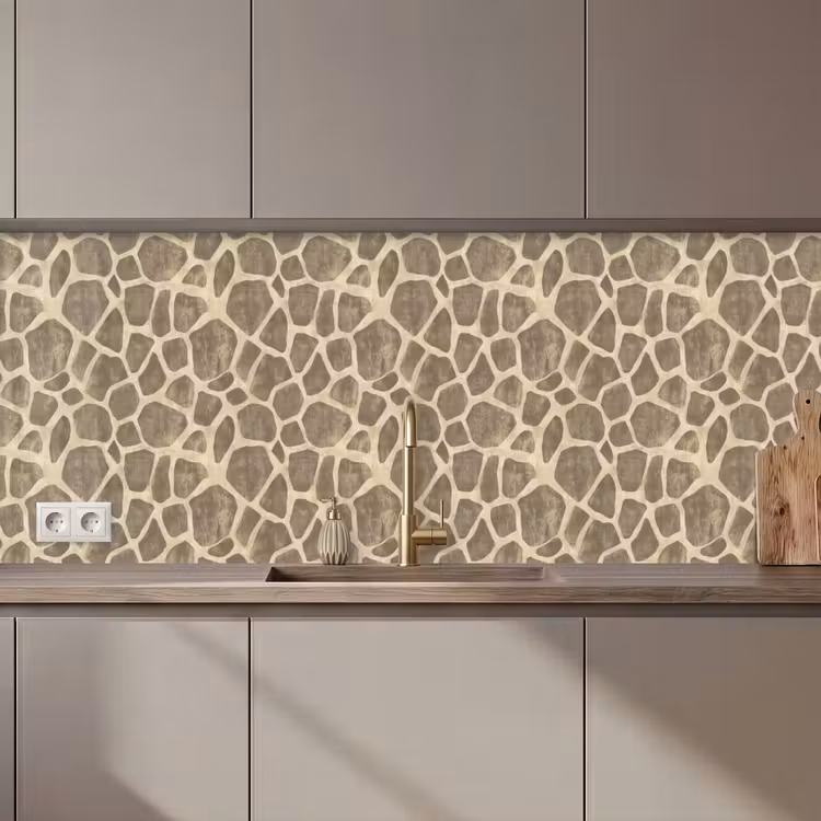 Küchenrückwand - Giraffe - Muster - Beige - Braun — 1