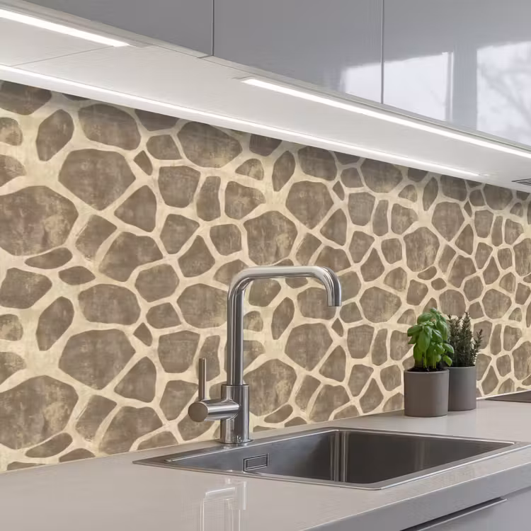 Küchenrückwand - Giraffe - Muster - Beige - Braun — 2