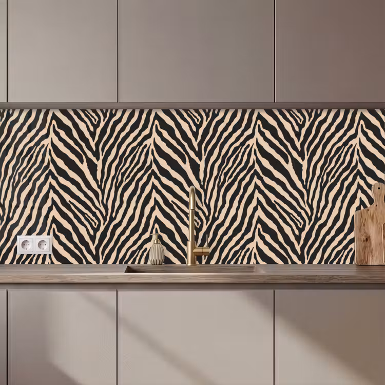 Küchenrückwand - Zebra - Klassisch - Schwarz — 1