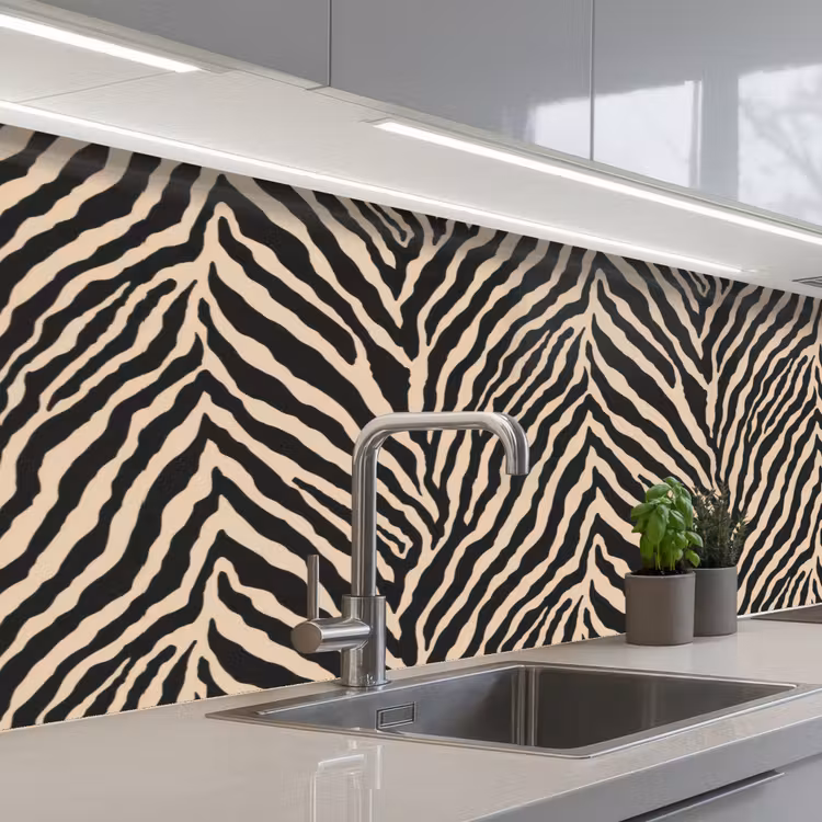 Küchenrückwand - Zebra - Klassisch - Schwarz — 2