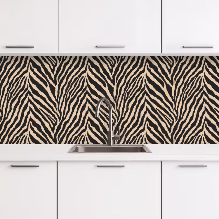 Küchenrückwand - Zebra - Klassisch - Schwarz — 4