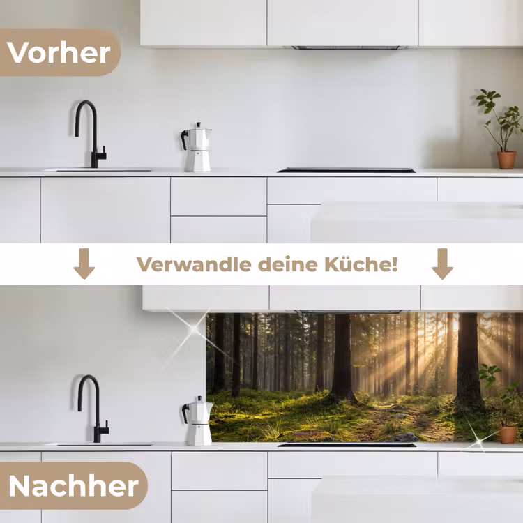 Küchenrückwand - Wald - Sonnenlicht - Gras — 3
