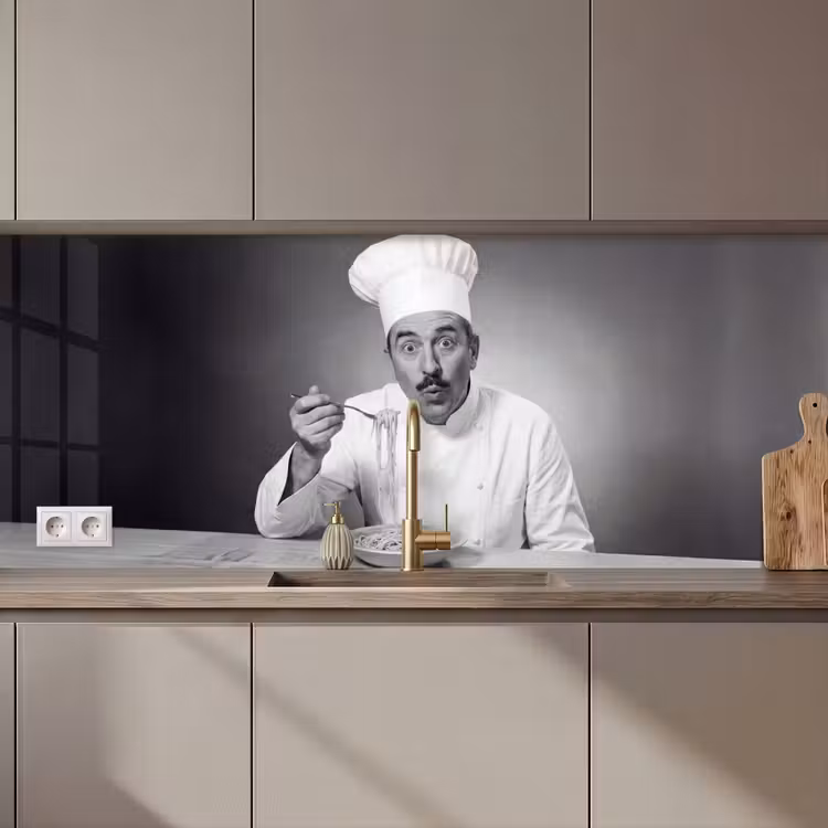 Küchenrückwand - Koch - Spaghetti - Nudeln — 1