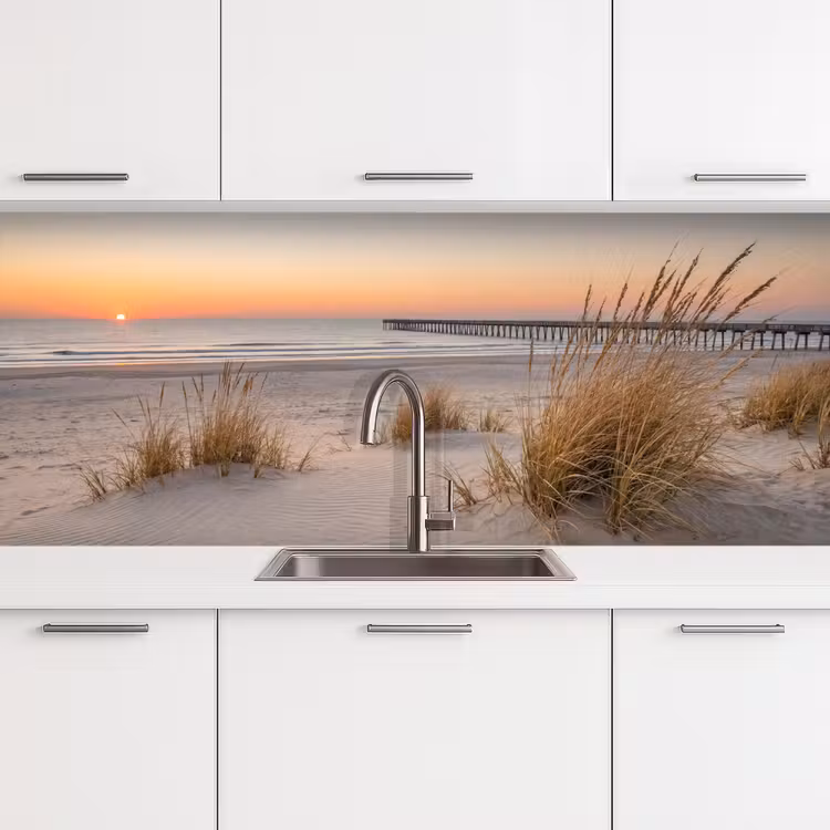 Küchenrückwand - Pier - Sonnenuntergang - Strand — 4