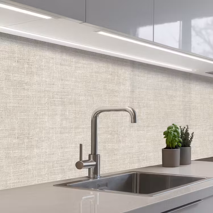 Küchenrückwand - Leinen - Textur - Beige — 2