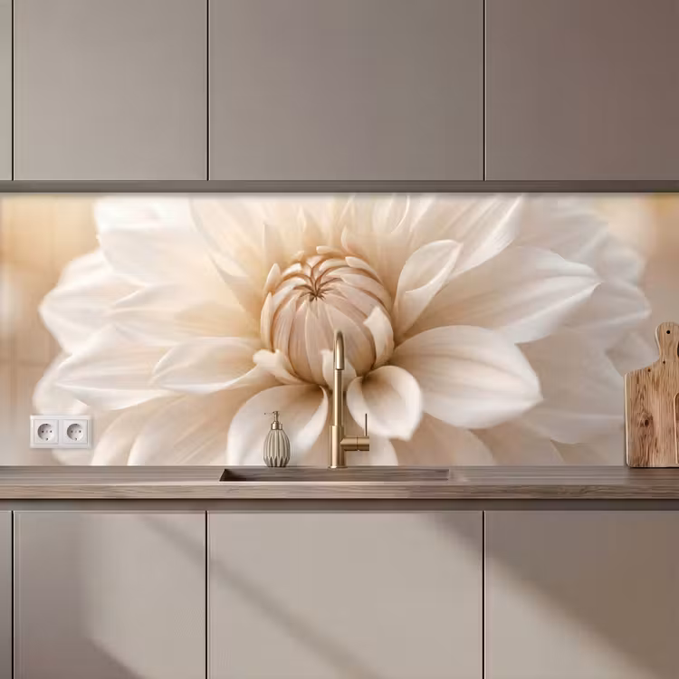 Küchenrückwand - Blume - Dahlie - Weiß — 1