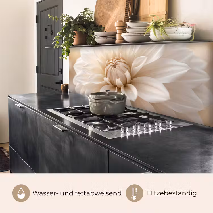 Küchenrückwand - Blume - Dahlie - Weiß — 5