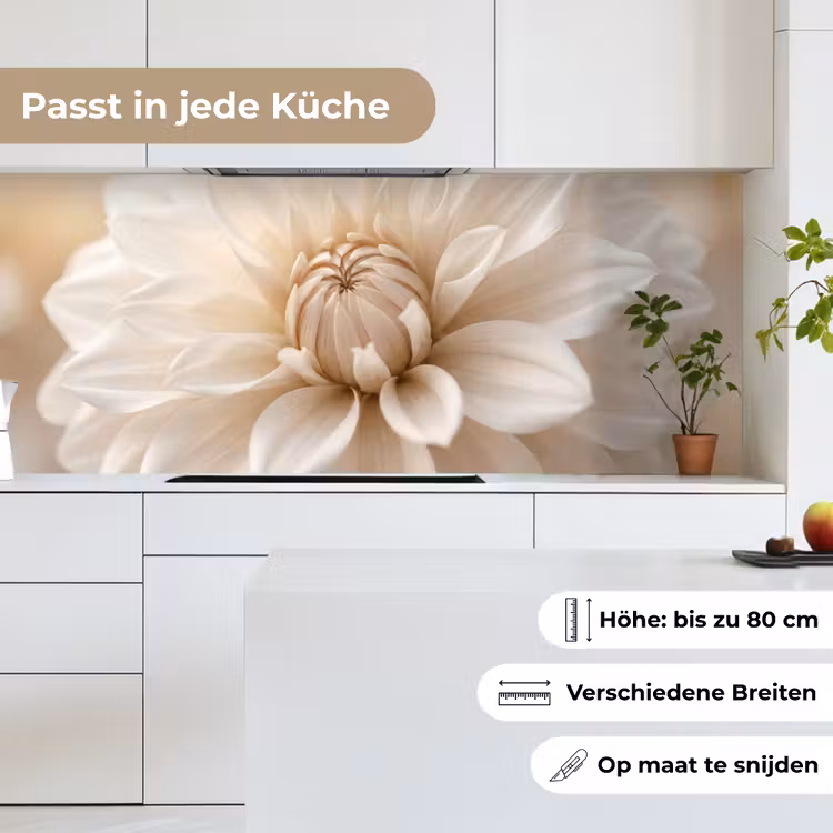 Küchenrückwand - Blume - Dahlie - Weiß — 7