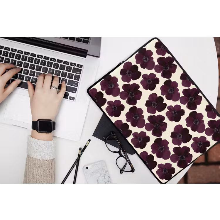 Laptop hülle - Blumen - Aquarell - Lila — 3