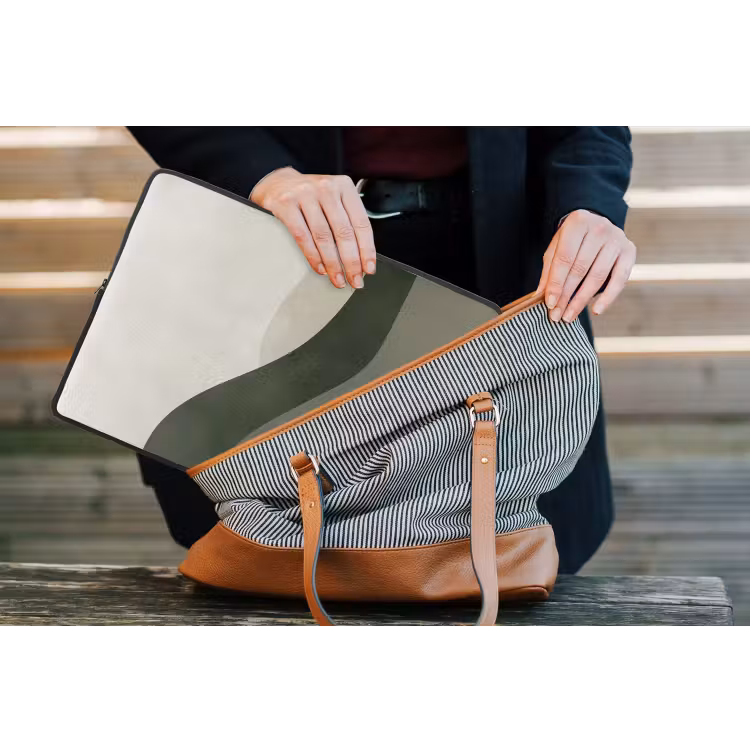 Laptop hülle - Japandi - Grün - Abstrakt - Modern — 4
