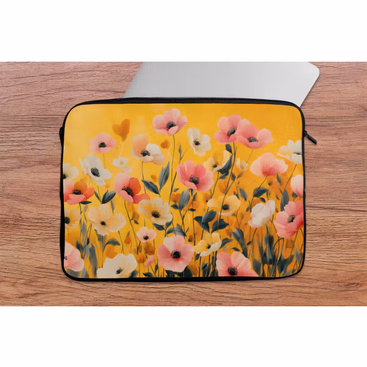 Laptop hülle - Blumen - Feld - Gelb — 2
