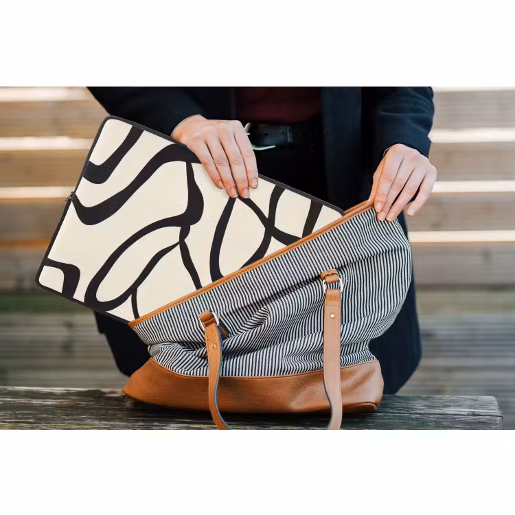 Laptop hülle - Abstrakt - Linien - Modern - Beige — 4