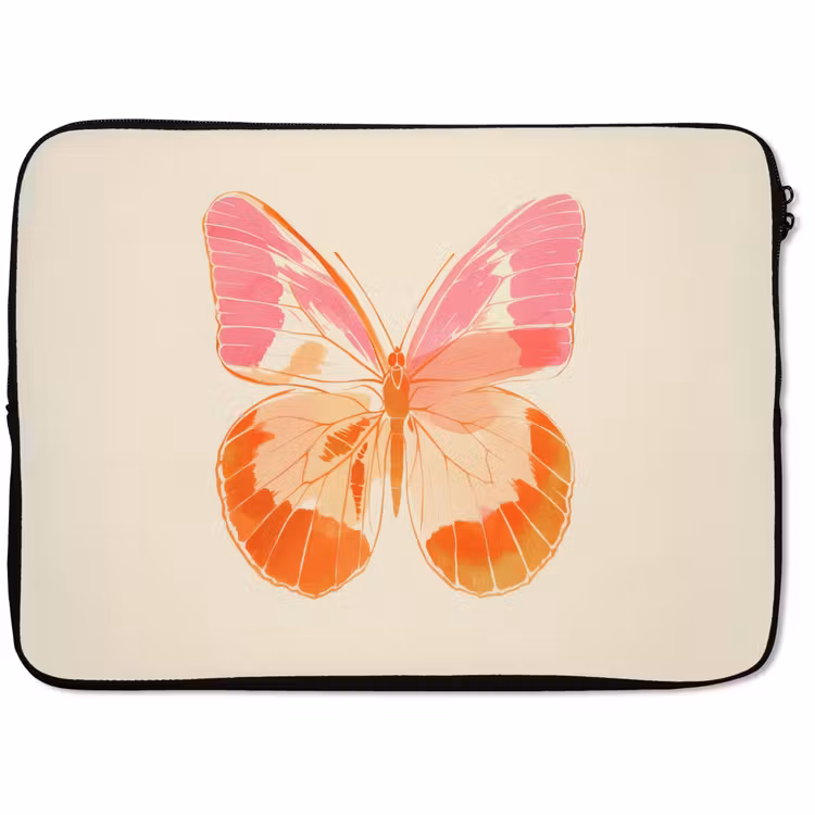 Laptop hülle - Orange - Schmetterling - Minimalistisch — 1