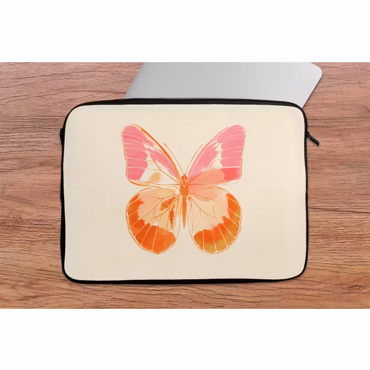 Laptop hülle - Orange - Schmetterling - Minimalistisch — 2