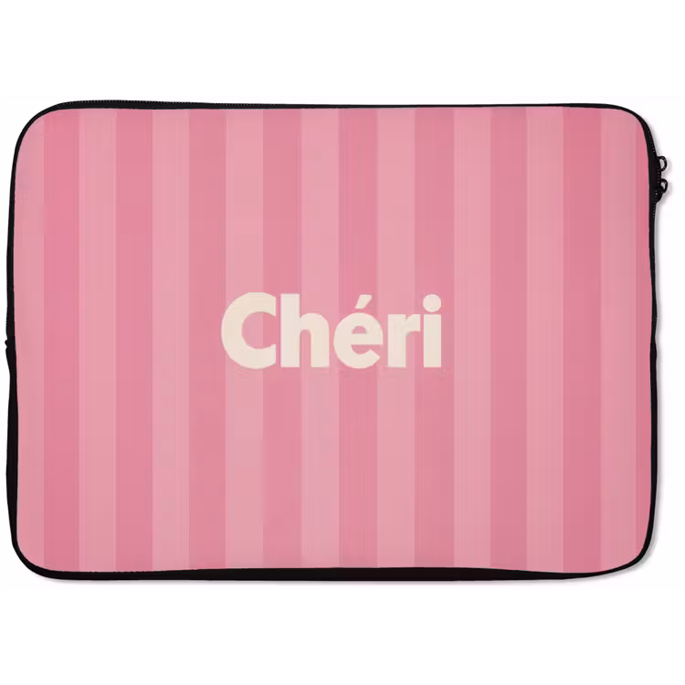 Laptop hülle - Gestreift - Rosa - Chéri — 1