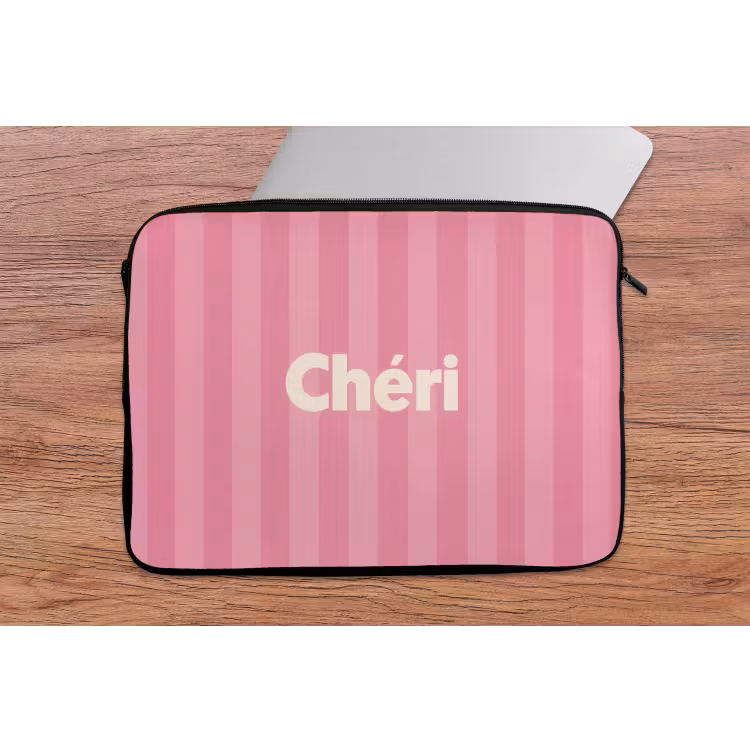 Laptop hülle - Gestreift - Rosa - Chéri — 2