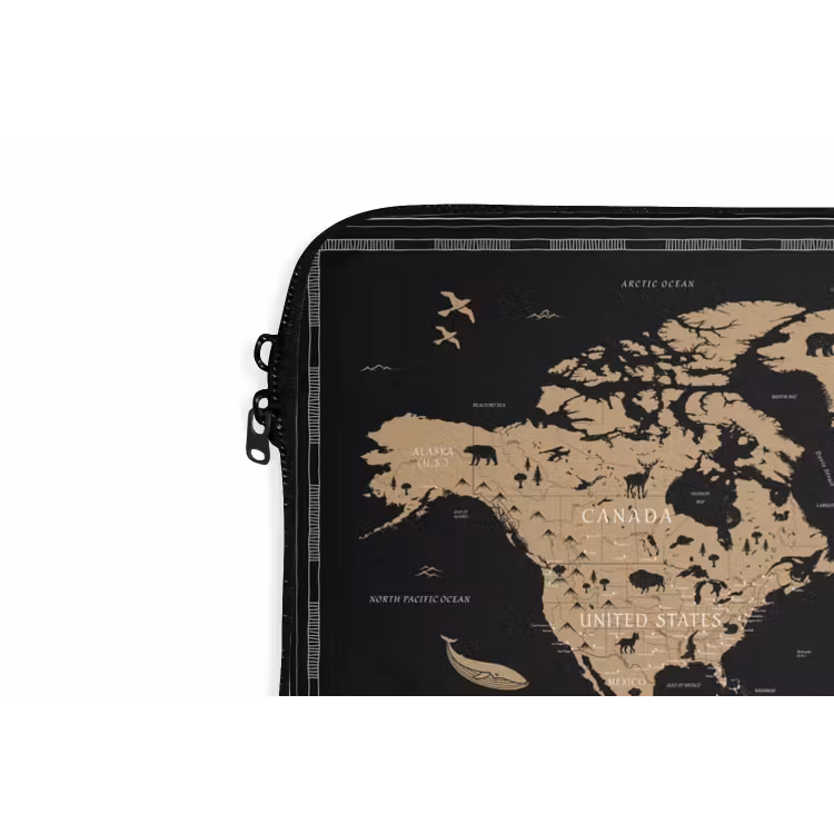 Laptop hülle - Weltkarte - Beige - Schwarz — 5