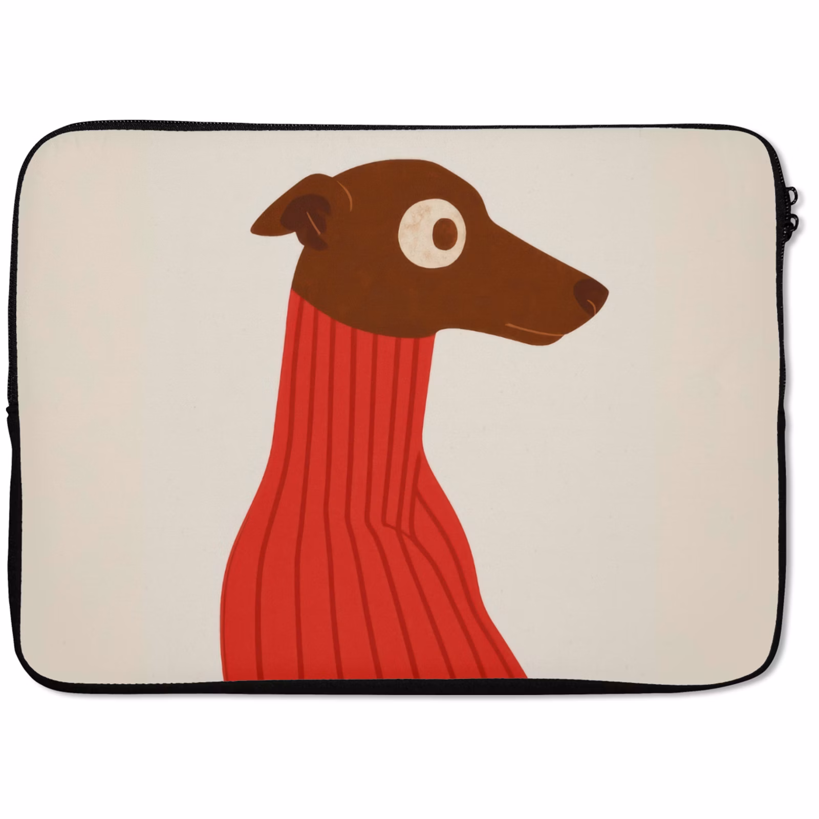 Laptop hülle - Silhouette - Hund - Pullover - Rot — 1