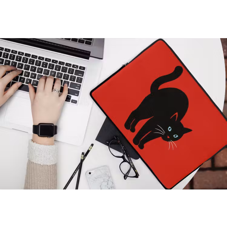 Laptop hülle - Katze - Schwarz - Schwanz — 3