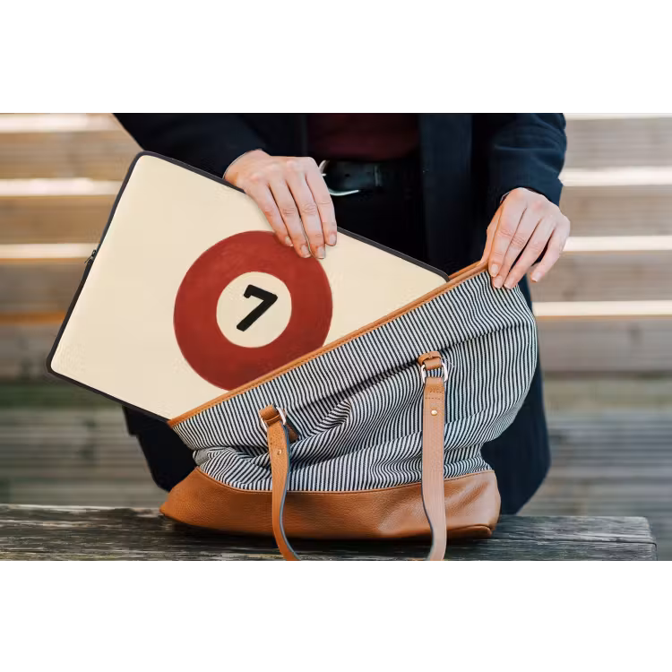 Laptop hülle - Kreis - Sieben - Glücklich - Rot — 4