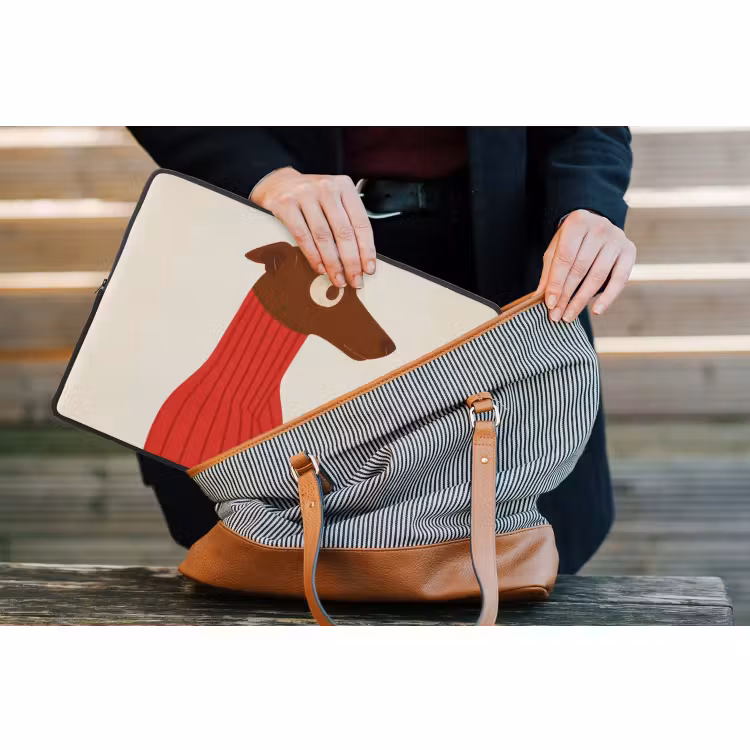 Laptop hülle - Silhouette - Hund - Pullover - Rot — 4