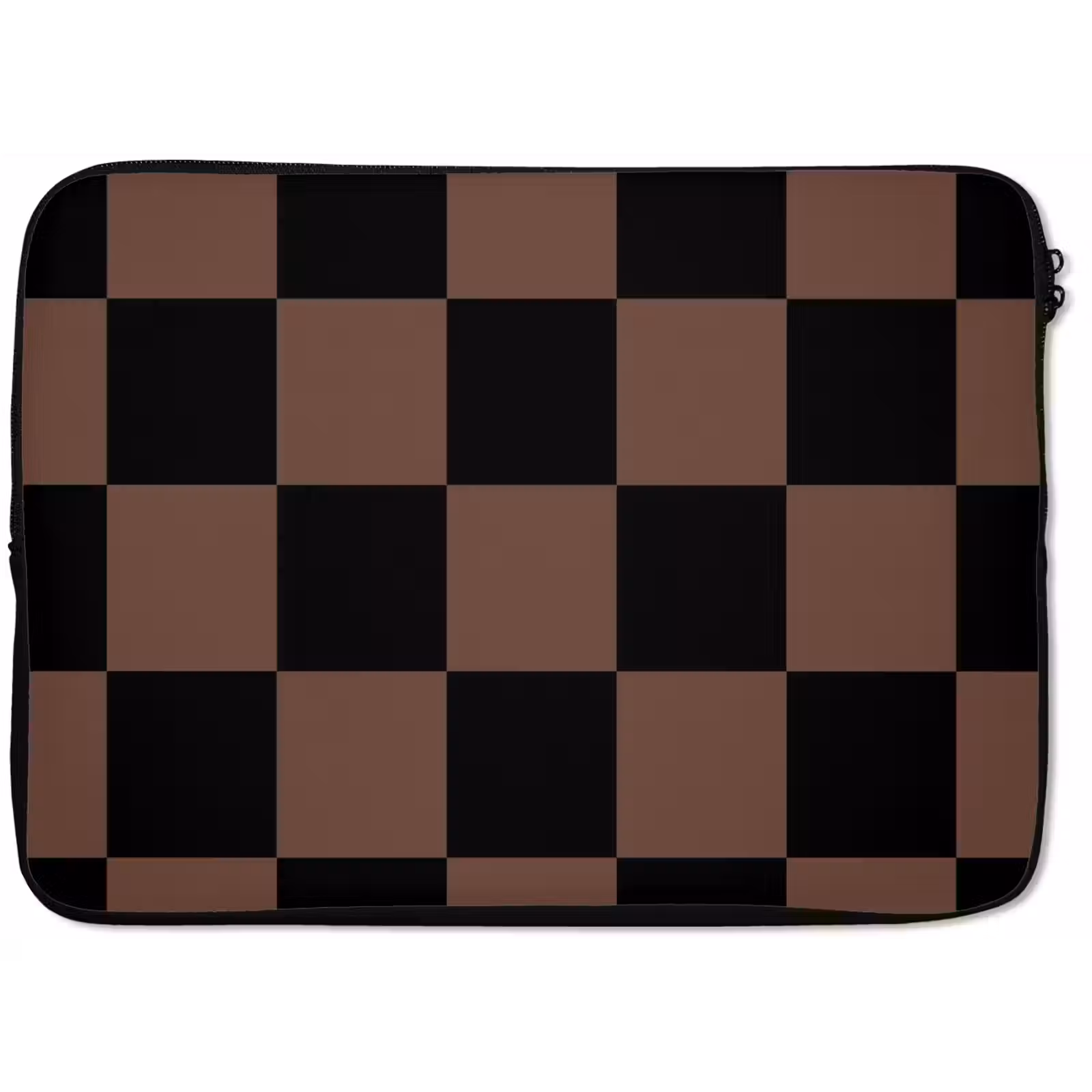 Laptop hülle - Schachbrettmuster - Braun - Schwarz - Blöcke — 1