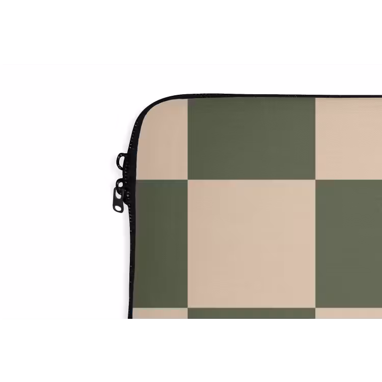 Laptop hülle - Schachbrettmuster - Grün - Beige - Blöcke — 5