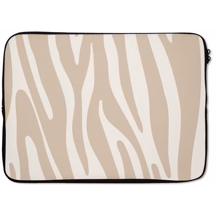 Laptop hülle - Zebramuster - Beige - Weiß - Tiermuster — 1