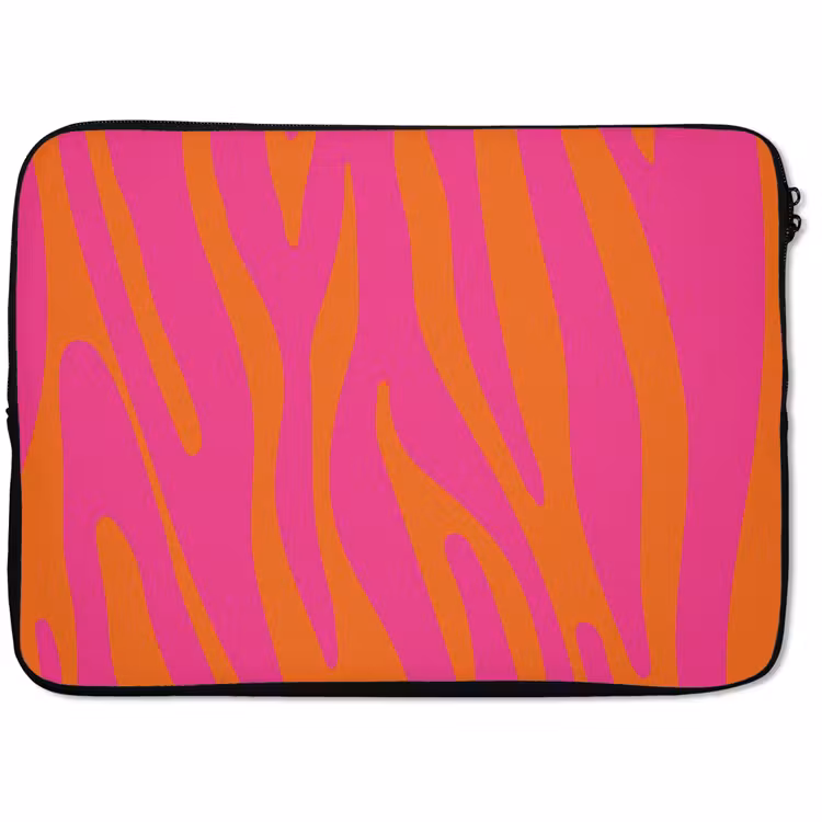 Laptop hülle - Zebramuster - Rosa - Orange - Tiermuster — 1